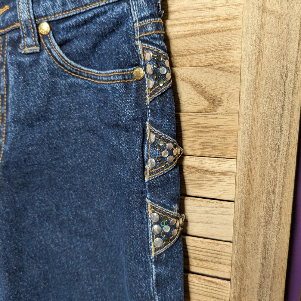 LAWMAN WESTERN Jeans Denim Bling on Hips Size 7